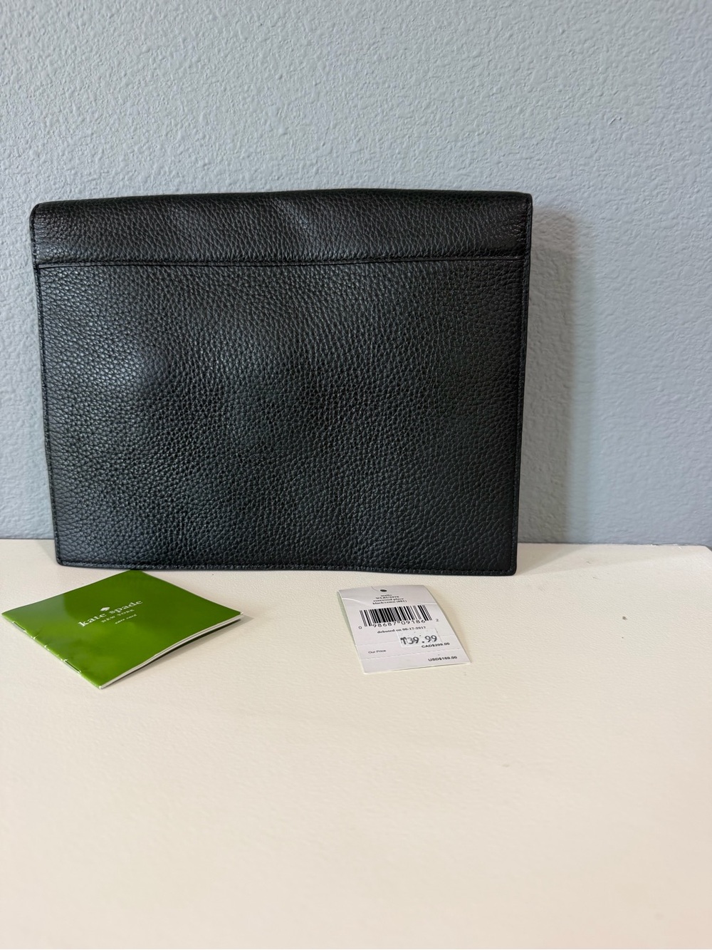 New kate spade Black Pebbled Leather Bow Clutch - Picture 4 of 10